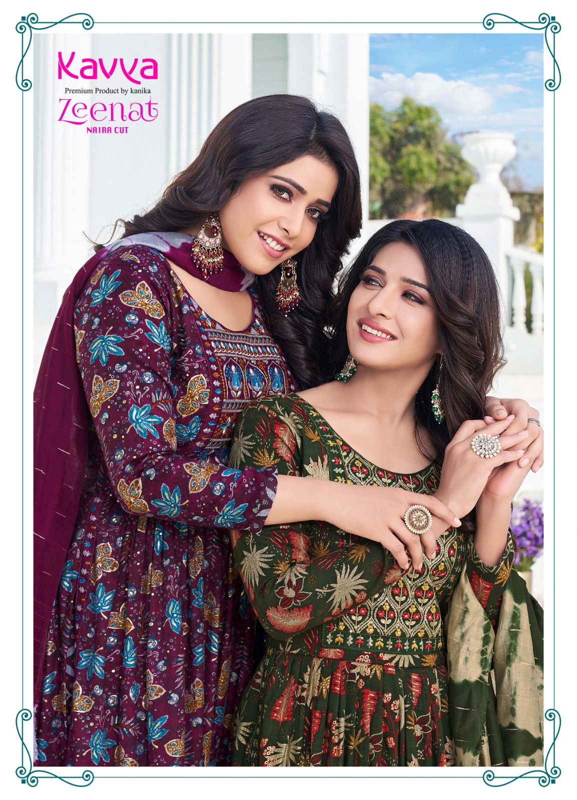 Zeenat Vol 9 By Kavya Naira Cut Printed Kurti With Bottom Dupatta Wholesale Online